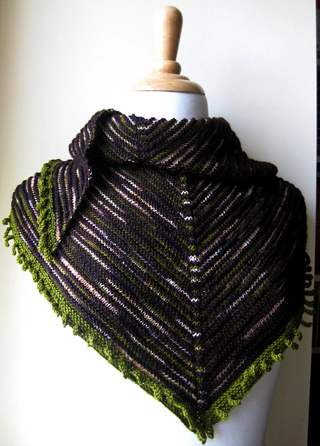 Ridge and Furrow Triangular Shawl #1