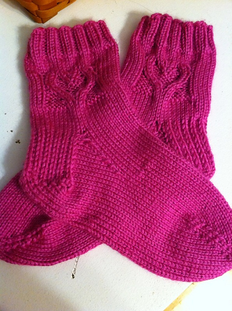 Worsted Valentine Heart Socks
