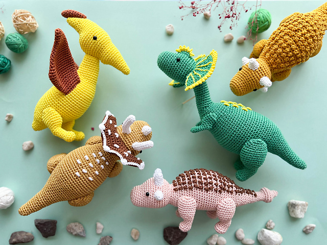 Crochet Dinosaurs, set 2
