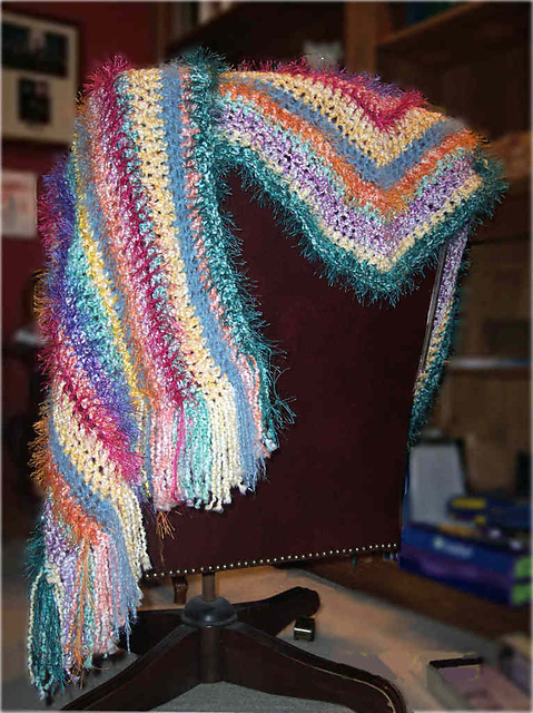 Crocheted Triangle Scarf and Shawl
