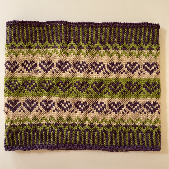 Fair Isle Hearts Cowl