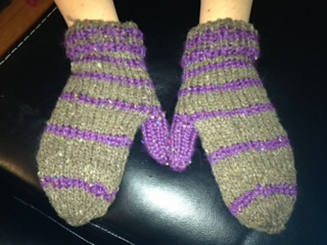 First Handspun Mittens