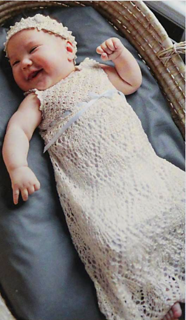 Lacy Silk Christening Gown