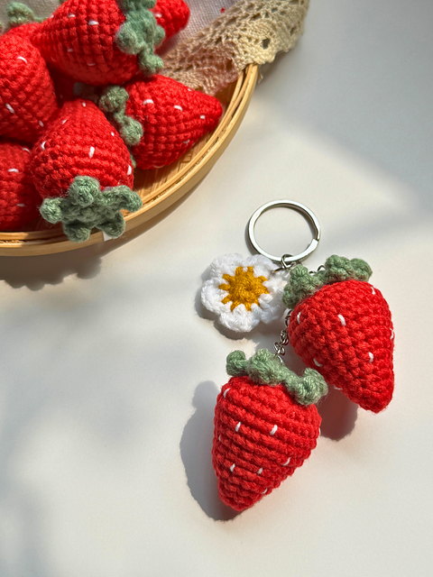 Cute Strawberry Keychain