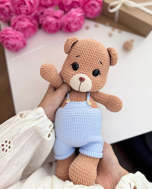 Cuddle Cute Teddy Bear in Overalls Clothes