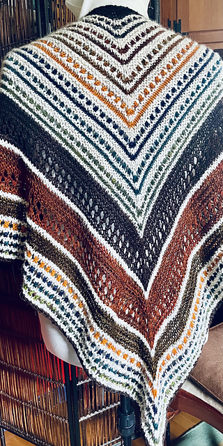 Stepped Stripes Triangle Shawl