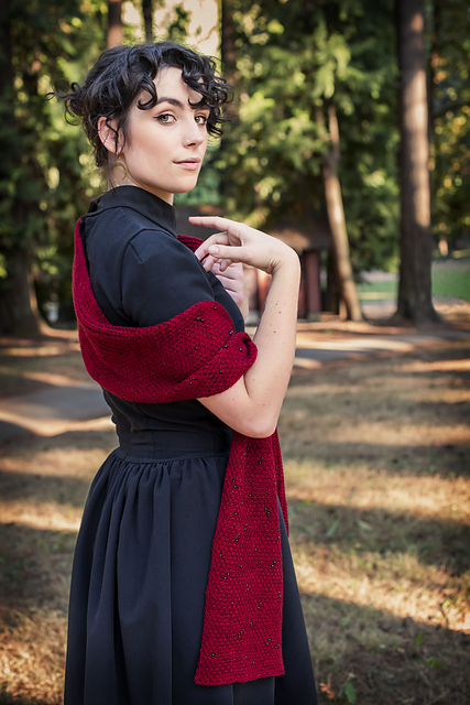 red scarf black dress Designer Neckwear