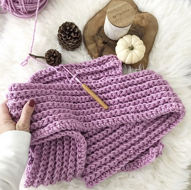 Ravelry: Easy Ribbed Crochet Scarf pattern by Rosehip Lane