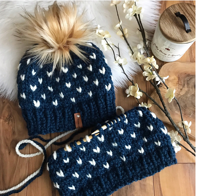 Fair Isle Beanie and Cowl Set