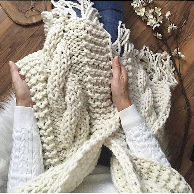 Big Cozy Oversized Women's Fringe Scarf