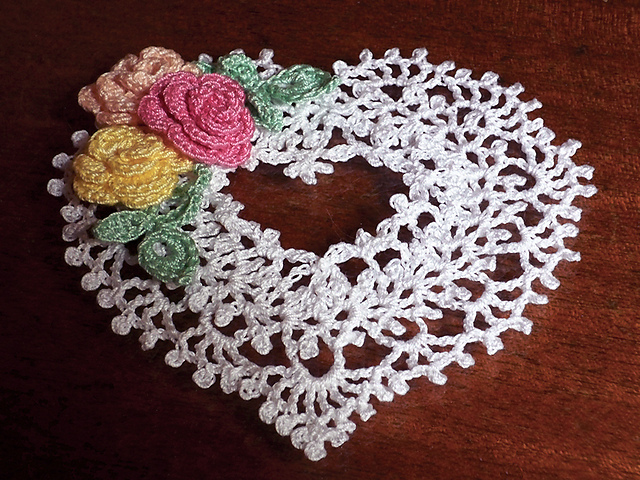 Irish Crochet Heart Ornament