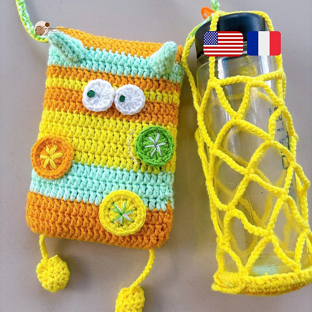 Citrus Monster Phone Bag And Bottle Holder Bag