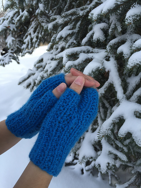 Mock rib mitts 