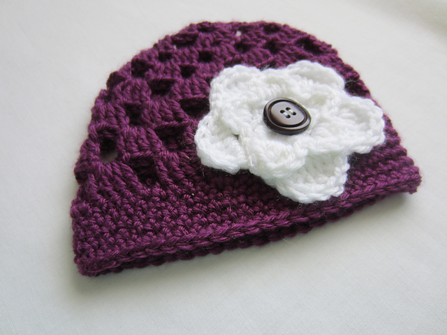 Mia Beanie - Newborn Hat with Flower