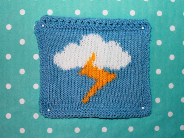Lightening Cloud Weather Intarsia