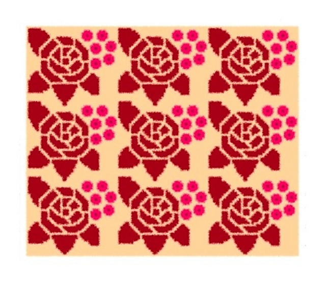 Dusty Deco Roses Tapestry Crochet Chart