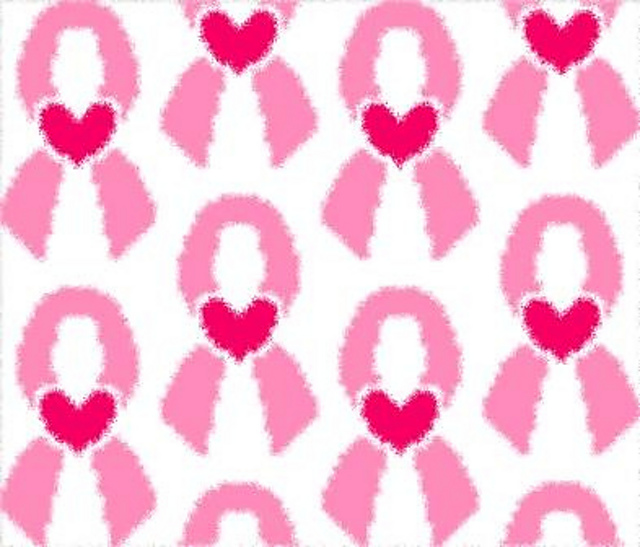 Pink Ribbon with Heart Chart
