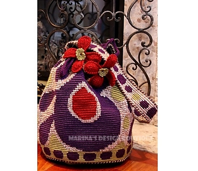 Purple Cat's Eye Lucky Charm drawstring bag