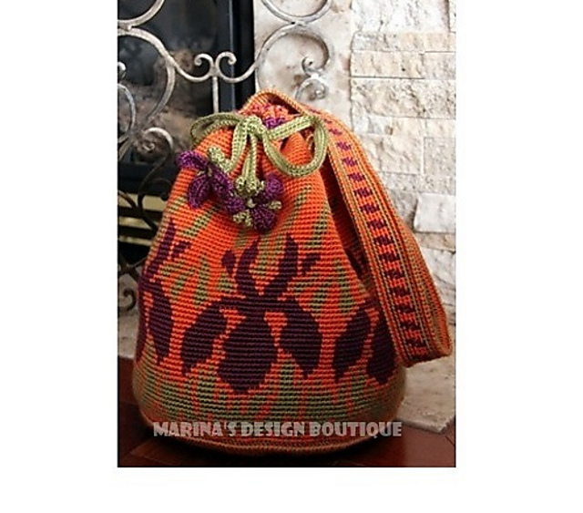 Iris Meadow Drawstring Bag