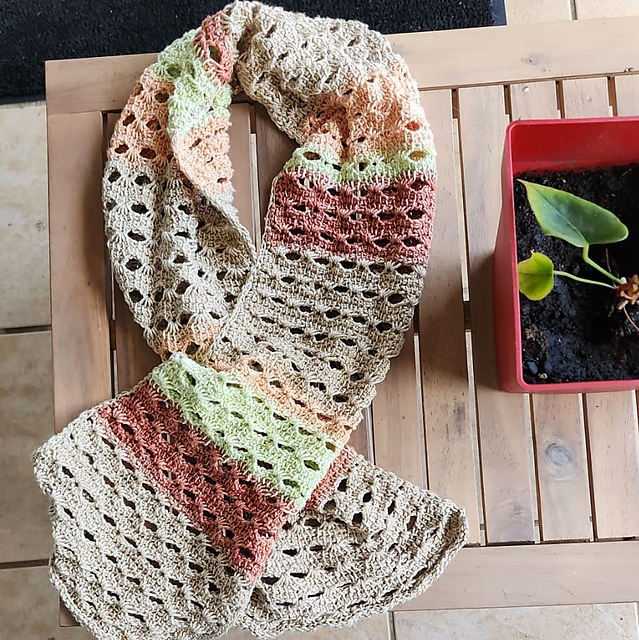 Tunisian Shell Scarf