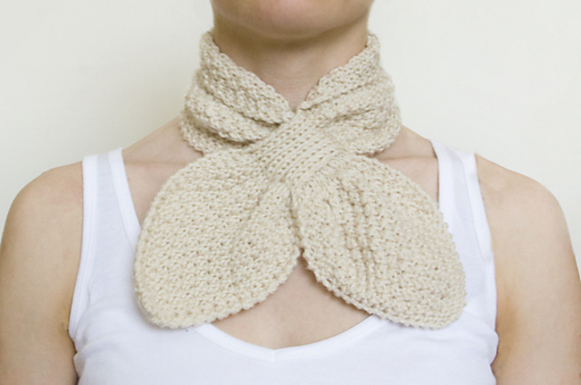 Double Moss Stitch Scarflette