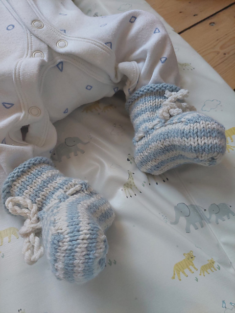 Striped Baby Bootees