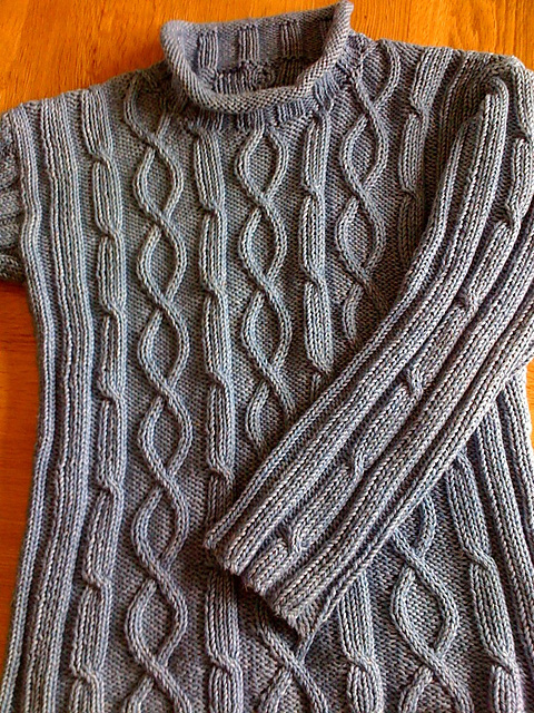 Design G - Cabled Pullover with Round or Zip Neck
