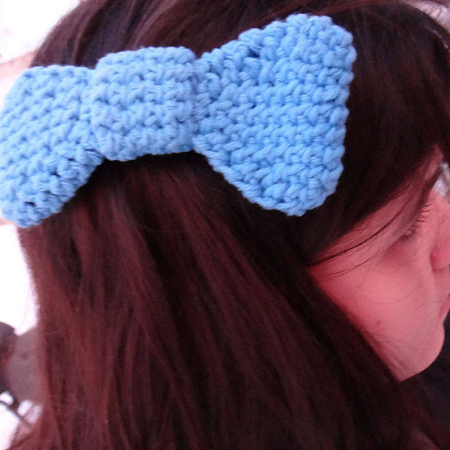 Big Blue Hair Bow