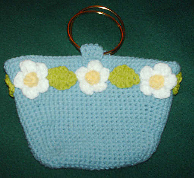 Blue Crochet Purse