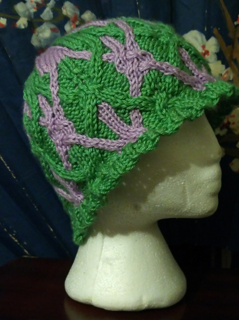 Asymmetrical Interbraided Diamonds Hat