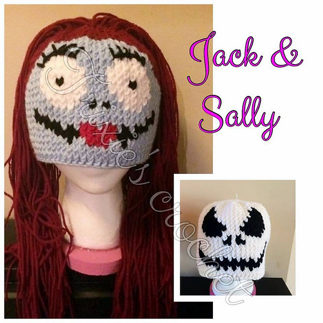 Skeleton and Sally Beanies