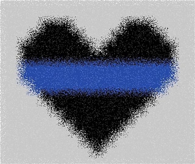 Thin Blue Line Heart Beanie