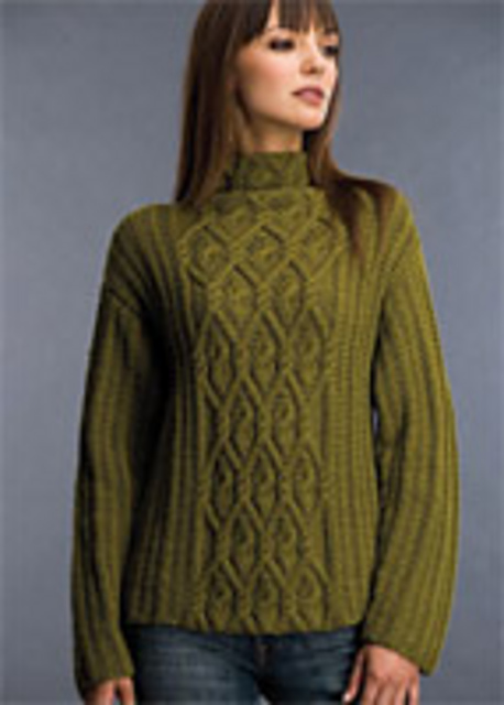 Cabled Funnel Neck Pullover KK138