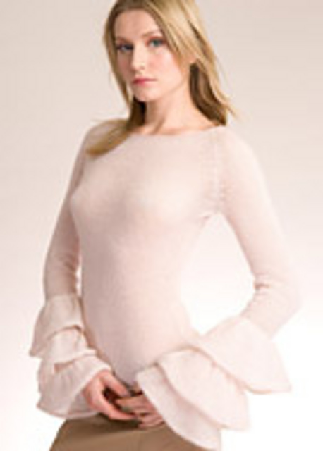 Lace Mohair Sweater w/Ruffled Sleeves KK321