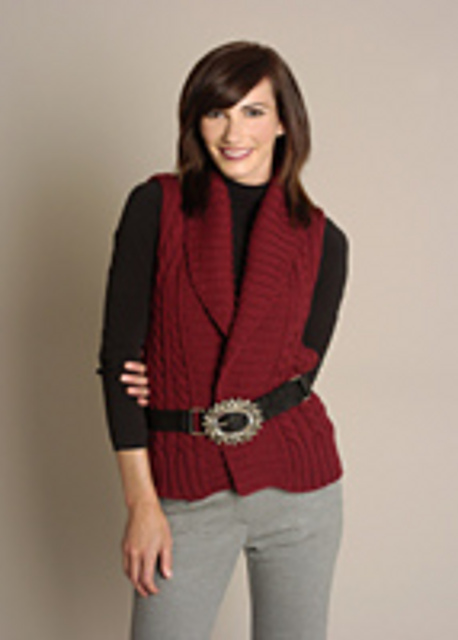 Merino Superwash Open Cabled Vest KK547