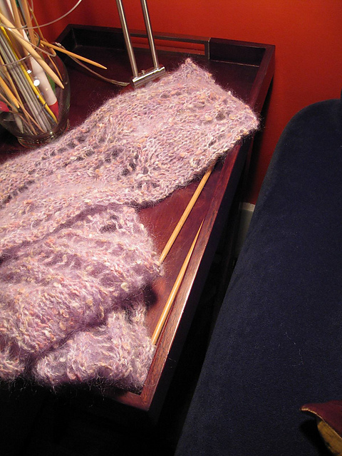 Pink Leafy Scarf