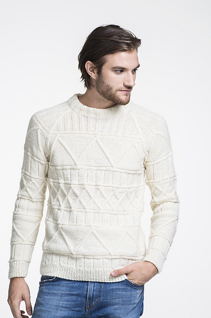 Mens Pattern Stitch Pullover