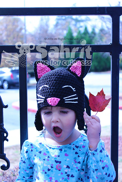 Happy Kitty Cat Hat With Ear Flaps