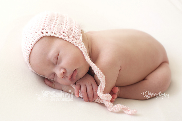 Light Pink Newborn Bonnet