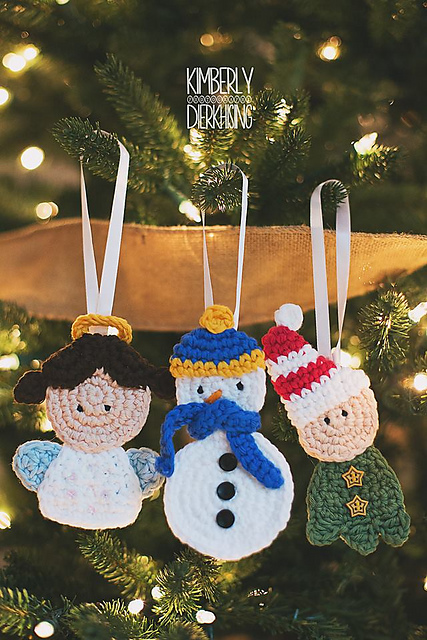 Angel, Santa’s Helper, & Snowman Ornaments