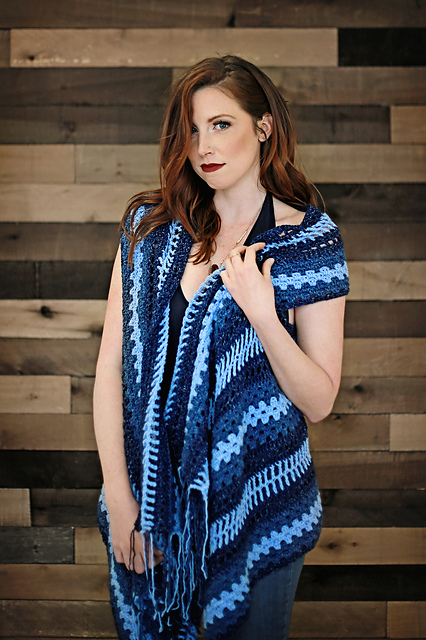 Blue Boho Vest