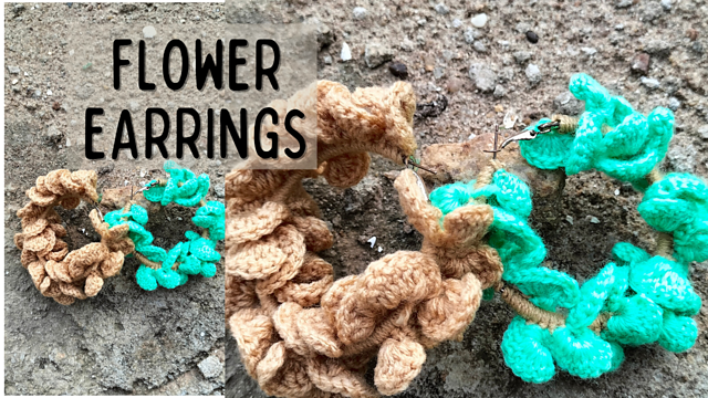 Twisted petal hoop earrings