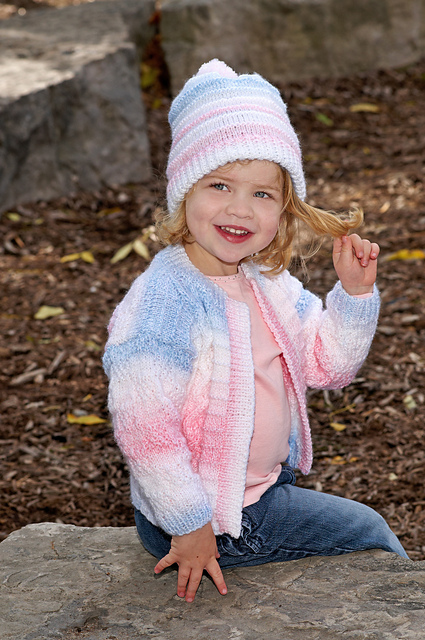 Cable Cardi and Hat