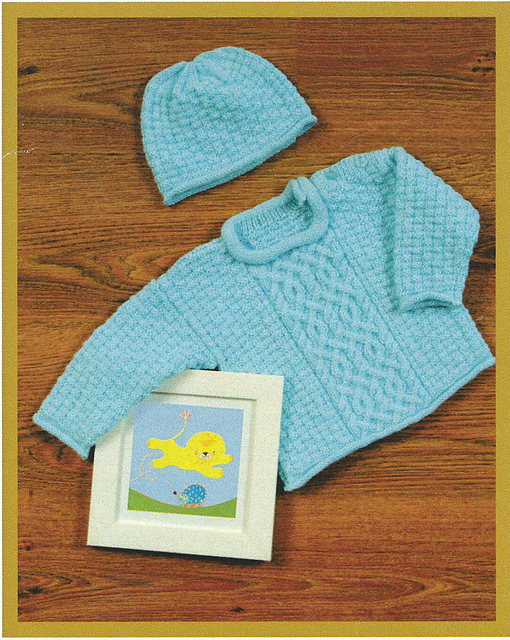 Cable Panel Pullover & Hat