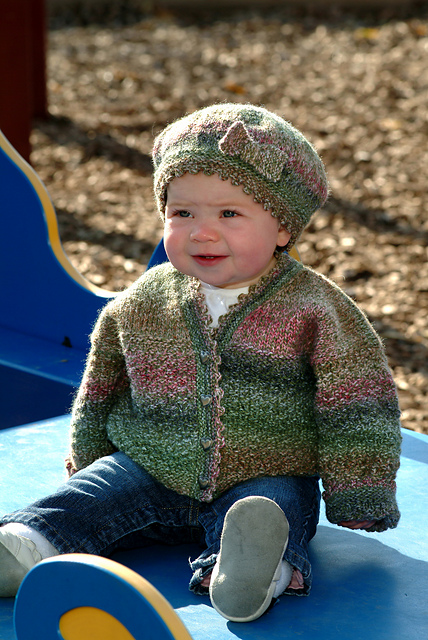 Marble Cardi & Beret