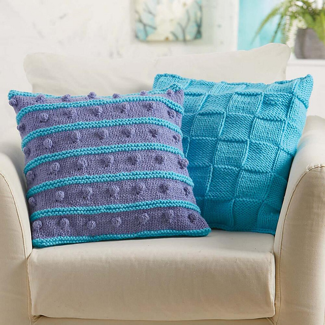 Bobbles & Basketweave Pillow Covers
