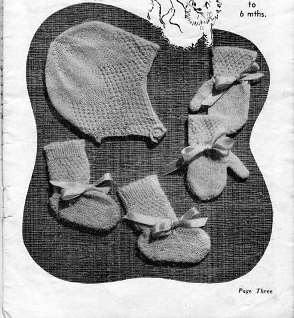 Helmet Mittens and Bootees