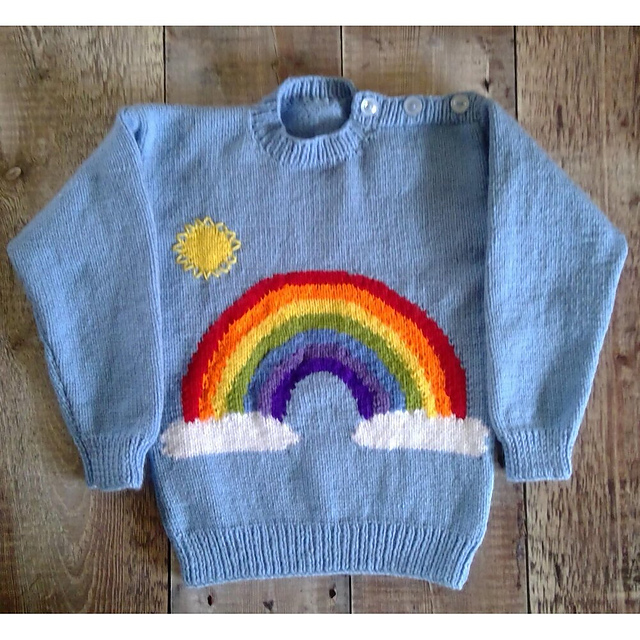 Ravelry Childs Rainbow Sweater in DK pattern by Carole Thacker