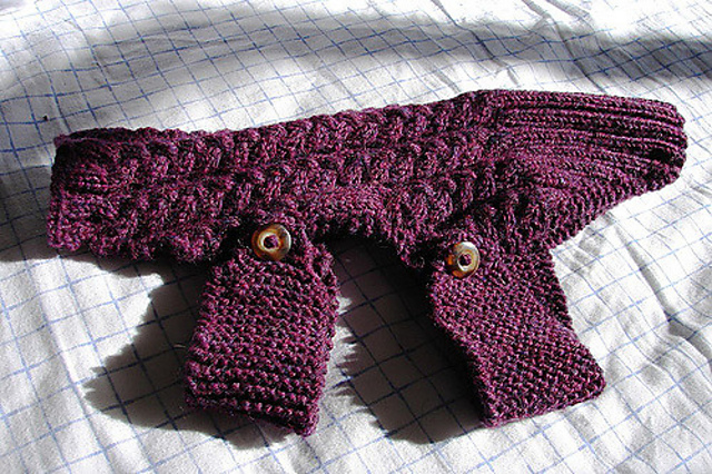 Cabled Dog Sweater