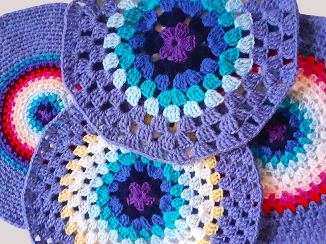 Sc, hdc, dc and tr Granny Circles